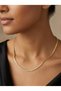 Women's Gold Color Herringbone Steel Necklace |   Minimal Chain Necklace 45 cm