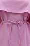 Cape Detailed Belted Voile Tunic -Pink - 6