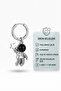 Unisex Silver Color Steel Hoop Earrings with Astronaut Figure Dangle Earrings