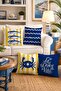 Sea Crab and Fish Patterned 4-Piece Throw Pillow Cover Set - 2
