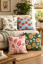 Abstract Fruits Patterned 4-Piece Throw Pillow Cover Set