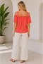 Women's Summer Strappy Eyelet Detail Curve Sport Stylish Casual Large Size Blouse - 3