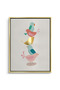 Minimalist Stacked Birds Kids Wall Art | Portrait Framed Canvas Print with Gold Foil Embossed | Luxury Modern Decor for Kids Room - 2