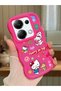 Poco M6 Pro 4g Compatible Case Camera Protector Red Silicone Couple Phone Case Kitty Pattern