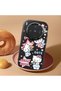 Vivo X300 Compatible Case Camera Protector Black Silicone Couple Phone Case Kitty Pattern - 2