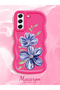 Samsung Galaxy S21 Fe Compatible Case Camera Protector Red Silicone Couple Phone Case Floral Pattern - 2