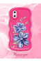 iPhone X Compatible Case Camera Protector Red Silicone Couple Phone Case Floral Pattern - 2