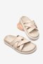 Women's Beige Skin Comfortable Fit Soft Sole Cross-Striped Slippers - 5