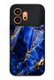 Honor 600 Glossy Phone Case with Sapphire Gold Marble Design