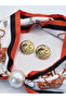 Satin Scarf Necklace and Earring Set with Magnet Pearl Detail 44 cm Women's Stylish Combination Accessory - 2