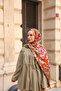 Petra Brush Paint Pattern Shawl - Khaki - 2