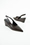 Wedge Women's Pointed Toe Wedge Heeled Shoes Stylish Elegant Open Back Ankle Strap Casual Shoes - 7