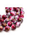 Muzakhraf Crystal Rosary 33 Beads 10mm Magenta Gold Marbled 60g Bronze Chain Tassel - 2