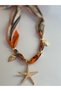 Women's Patterned Scarf Necklace with Starfish Detail, Stylish Neck Accessory (55 cm) - 4