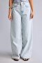 100% Cotton Wide Leg High Waist Light Blue Jean Trousers I1919Ax26Au - 4