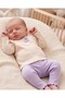 100% Cotton 0-3-6-9-12 Months Baby Girl Ribbed Bow Detailed Thin Seasonal 2-Piece Top and Bottom Baby Set - 4