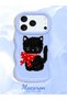 iPhone 17 Pro Max Compatible Case Camera Protector Blue Silicone Couple Phone Case Cat Pattern - 2