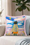Cute Cat Cloud Moon Star Fairy Tale Fringed Pillowcase - Sky Pink Tassel Throw Pillow Cover - 6