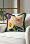 Floral Design Spring Breeze Fringed Pillowcase-Bohemian Pink Green Black Tassel Throw Pillow Cover