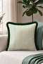 Luxury Striped Mint Fringed Pillowcase - Elegant Nordic Green Black Tassel Throw Pillow Cover - 3