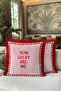 Romantic How Lucky Are We Fringed Pillowcase - Striped Love Red Burgundy Tassel Throw Pillow Cover - 6