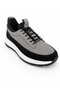 Valento Casual Sneaker Genuine Nubuck Leather Men's Grey-Black Shoes - Light Faylon Sole - 2