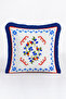 Authentic Floral Design Fringed Pillowcase-Ethnic Floral Boho Blue Navy Tassel Throw Pillow Cover - 3