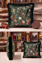 Birds and Flowers Spring Pattern Fringe Pillowcase - Botanical Bohemian Green Cream Tufted Throw Pillow Cover - 2