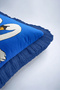 Blue Swan Figured Fringed Pillowcase-Romantic Animal Cobalt Blue Navy Blue Tasseled Throw Pillow Cover - 8