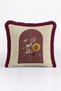 Vintage Floral Patterned Fringed Pillowcase - Still Life Floral Cream Burgundy Tassel Throw Pillow Cover - 6