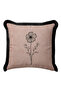 Elegant Floral Pattern Luxury Fringed Pillowcase - Minimal Floral Powder Black Tassel Throw Pillow Cover - 4
