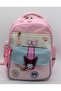 495 Waterproof Fabric Girls' Primary School Bag Patterned 3-Piece Set School Bag Powder-Beige - 4