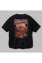 Los Angeles Black Oversize Country City Back Printed Unisex T-Shirt 100% Cotton Premium - 3