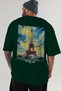 Eiffel Tower France Green Oversize Country City Back Printed Unisex T-Shirt 100% Cotton Premium - 6