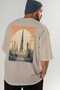 Dubai Uae 3 Beige Oversize Country City Back Printed Unisex T-Shirt 100% Cotton Premium - 7