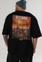 Rome Italy 3 Black Oversize Country City Back Printed Unisex T-Shirt 100% Cotton Premium - 6