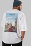 London England 2 White Oversize Country City Back Printed Unisex T-Shirt 100% Cotton Premium - 7