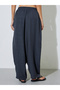Charcoal Oversized Pants With Elastic Waist - 4