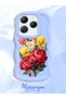 Infinix Hot 40 Compatible Case Camera Protector Blue Silicone Couple Phone Case Floral Pattern - 2