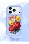 حافظة متوافقة مع هاتف iPhone 17 Pro Max، حافظة حماية للكاميرا من السيليكون الأزرق، حافظة هاتف بنمط زهور - 2