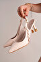 Ba04607 Women's Beige Side Chain cm Heeled Shoes - 3