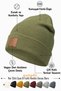 Unisex Winter Leather Label Detailed Khaki Wool Beret