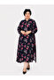 Women's Large Size Floral Pattern Feramuarli Tunic - 5