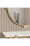 CORRINE CONSOLE TABLE WITH MIRROR MARBLE - WHITE & ANTIQUE BRASS - 3
