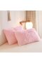 Pink Fluffy Comforter Set, Plush Shaggy Duvet Cover 2 Pieces, Velvet Pink Bedding Twin Bed Set - 6