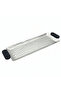 Luhpar Wave Textured Aluminum Rectangular Tray with Black Wooden Handles - 50×20 cm