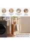 Zora 2 Tier Bamboo Shelf with Laundry Hamper 40x30x95cm-Natural - 4