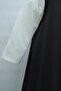 High Collar Long Sleeve Blouse Dabıl Crepe Gilet Set - Black - 6