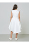 Girls White A-Line Knee-Length Dress - 4