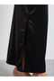 Black Strappy Neck Satin Maxi Dress - 5